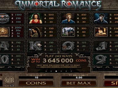 Игровой аппарат Immortal Romance от Microgaming